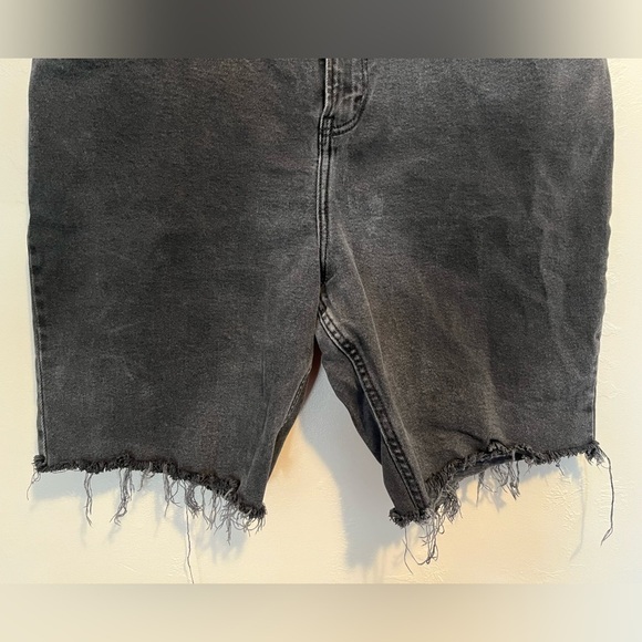 Abercrombie & Fitch Denim Cut Off Extra High Rise Black Jean Shorts - Picture 6 of 9